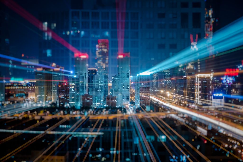 Close-up of high-speed fiber optic cables providing enterprise fiber internet for businesses, ensuring fast and reliable connectivity.