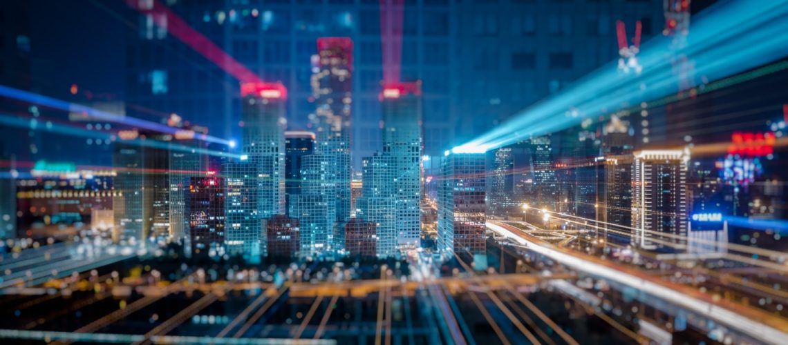 Close-up of high-speed fiber optic cables providing enterprise fiber internet for businesses, ensuring fast and reliable connectivity.