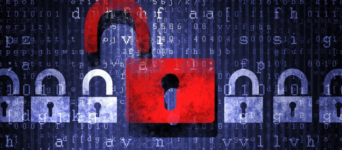 Security-concept-Lock-on-digital-screen-illustration